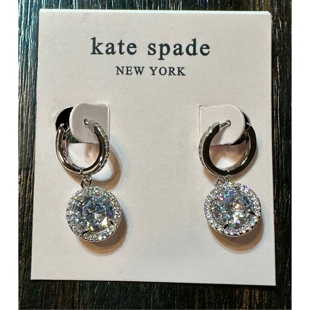 Kate Spade NEW Something Sparkly huggie earrings - Picture 6 of 8